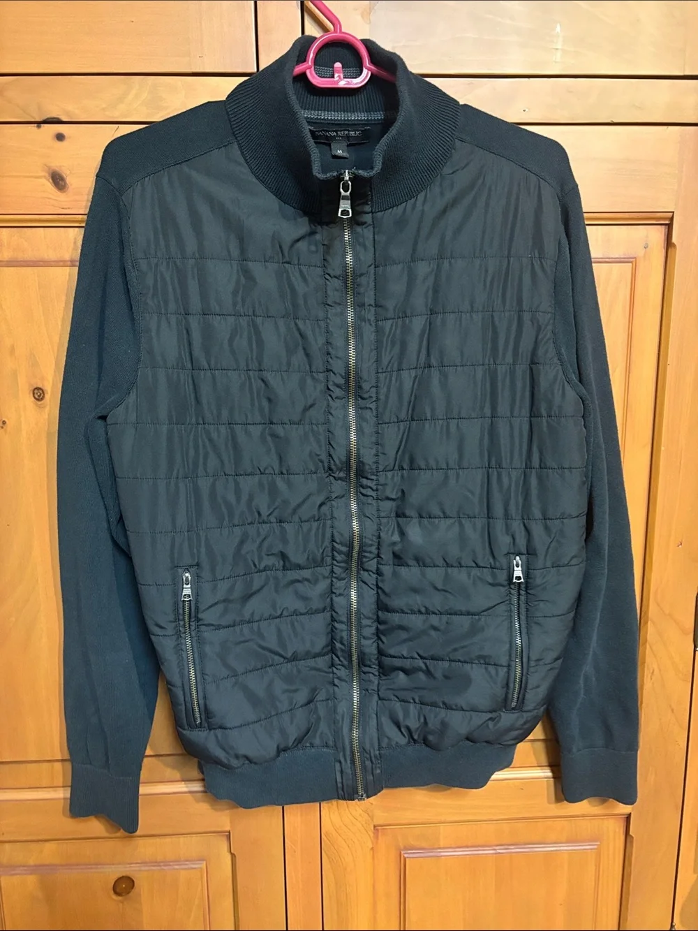 Banana Republic Black Quilted Bomber Windbreaker